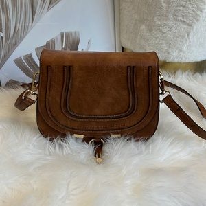 Dupe Chloé Mini Marcie Tan Saddlebag (Adjustable/Removable Strap)